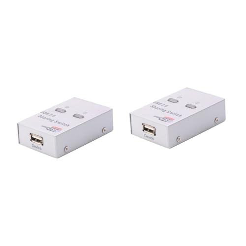 OSALADI 2St Teilen Drucker-Sharer automatischer Sharer Computerschalter USB Schalter wähler Computer-Sharer USB-Selektor Silver von OSALADI