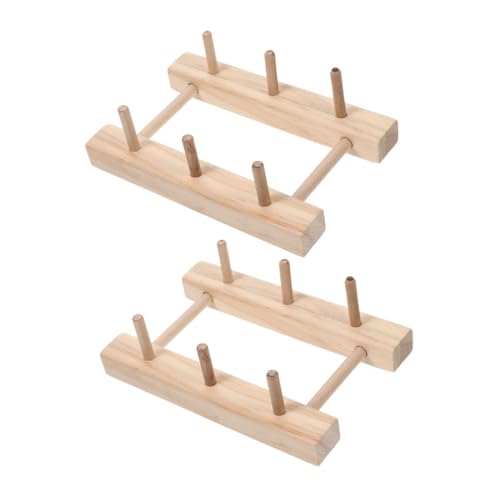 OSALADI 2Stücke Holz Fadenhalter Für Nähgarn Praktischer Desktop Organizer Für Garnrollen Handarbeiten Und Projekte Robustem Holz von OSALADI
