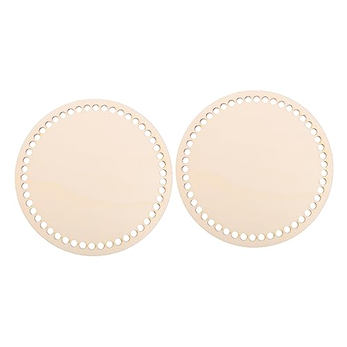 OSALADI 2Stücke Holzbeutel Bodenkreis DIY Shaper für Stricken Häkeln Runde Basis Echtem Holz für Handwerksprojekte und von OSALADI