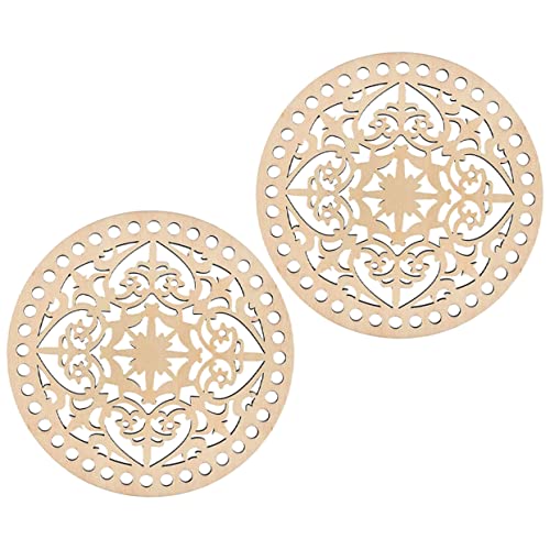 OSALADI 2stücke DIY Korb Weben Boden Aus Holz Häkeln Taschenboden Mit Vorgebohrten Löchern Für Bastelprojekte Und Handarbeiten von OSALADI