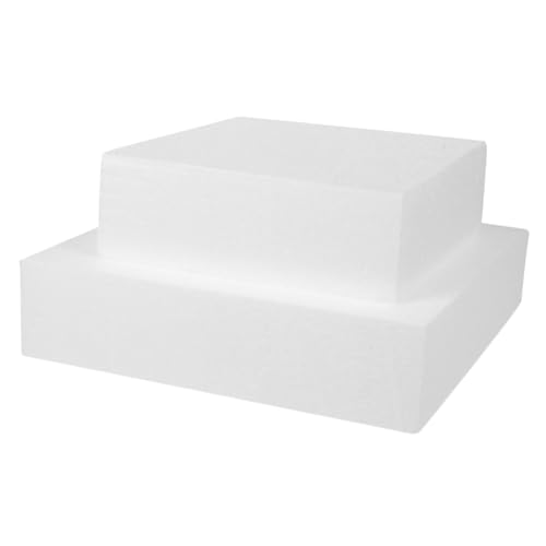 OSALADI 2stücke Quadratische Schaumkuchen Für Tortendekoration Wiederverwendbare Kuchen Dummy Für Hochzeiten Und Für Handarbeiten Und Blumenarrangements von OSALADI