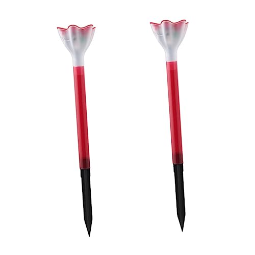 OSALADI 2st Blumenlicht Straßenlicht Blumenrasenlampe Blumengarten Licht Solarlicht Im Freien Gartenleuchten Im Freien Dekorative Gartenbeleuchtung Solarweglicht Erdungsstecker Perlmutt von OSALADI