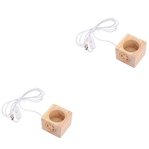 OSALADI 2st Lampenhalter Kugelholzsockel Kugelständer Aus Holz Led-Display-Basis Aus Holz Beleuchtung Basis Verkaufsständer Für Kristallkugeln Base 3D Nachtlicht Hölzern Ausstellungsstand von OSALADI