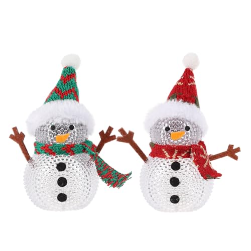 OSALADI 2st Leuchtende Schneemann-verzierung Led-schneemann Mit Farbwechsel Führte Nachtlicht Led-nachtlicht Kleiner Schreibtisch Baby Füllstoff Pp von OSALADI