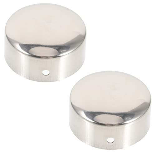 OSALADI 2st Runder Kappenstecker Endkappen Für Metallrohre Hardware-stecker Schlauchstopfen Pfostenabdeckung Aus Metallrohr Endkappen Aus Metall Rohrschutz Verbinder Rostfreier Stahl Glas von OSALADI