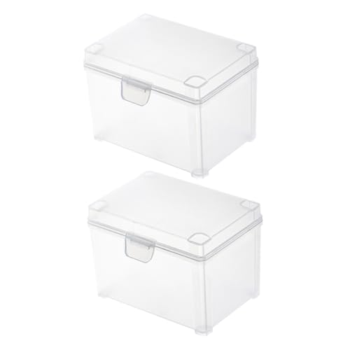 OSALADI 2stücke Kleine Plastikboxen Mit Klappdeckel Für Karten Aufbewahrungsboxen Aus Plastik Transparente Kartenboxen Kleine Plastikbehälter Für Lagerung von OSALADI