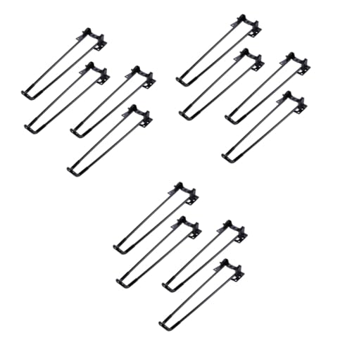 OSALADI 3 Sätze Klappbare Metallbasis Culotte Klappbare Tischbeine Heavy Duty Verstellbarer Griff Tischbeinen Metall Tischbeine Klapptisch Tischversorgung Möbelbein Eisen Black 4 Stück * 3 von OSALADI
