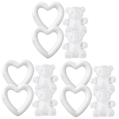 OSALADI 3 Sätze Unvollendete Bärenmodelle Für Bastelprojekte Bär Herz DIY Graffiti Schaumstoffmodelle Leicht Und Praktisch Für Kinderhandwerk 4 Stück * 3 OSALADI 3 Sätze Unvollendete Bärenmodelle Für Bastelprojekte Bär Herz DIY Graffiti Schaumstoffmodelle Leicht Und Praktisch Für Kinderhandwerk 4 Stück * 3 von OSALADI