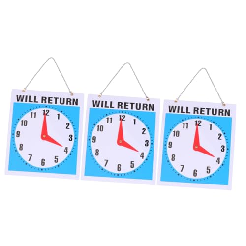 OSALADI 3 Stck. Willkommensschild aus Robustem PVC Doppelseitiges Quadratisches Türschild mit Uhr Praktische Dekoration für Geschäft Laden Mall Einfach an Wand oder Tür zu Befestigen von OSALADI