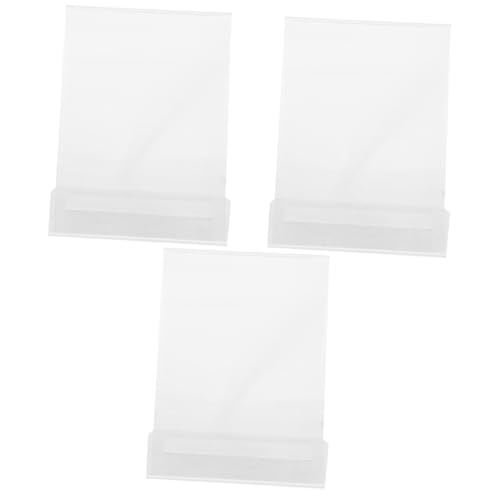 OSALADI 3 Stück Acryl Buchständer Transparent Doppelseitig Klarer Desktop Bücherhalter Kreatives Design Einfach Montierbar als Buchstütze und Dekoratives Regal für Büro und Laden von OSALADI