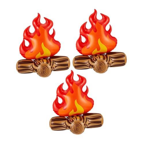 OSALADI 3 Stück Aufblasbares Feuer Dekor Teiliges Modell Künstliche Flamme Wiederverwendbar für Camping Party Geburtstag und Outdoor Events in Rot OSALADI 3 Stück Aufblasbares Feuer Dekor Teiliges Modell Künstliche Flamme Wiederverwendbar für Camping Party Geburtstag und Outdoor Events in Rot von OSALADI