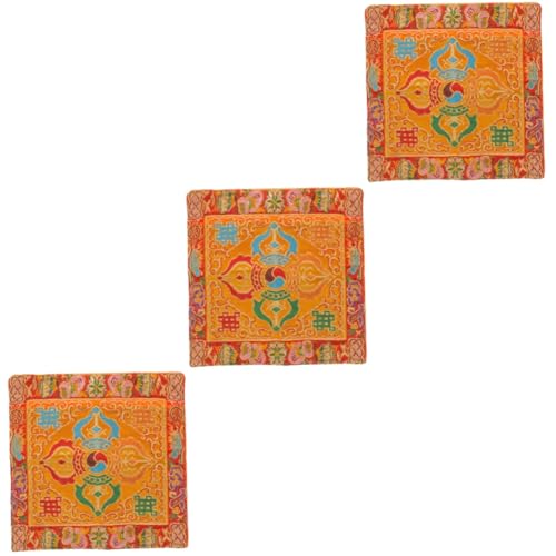 OSALADI 3 Stück Buddhistische Tischdecke Tücher Handgefertigt Tapisserie Verpackung Wickeltuch Stickerei Schriften Buchleinen Zen Buddhistische Schriften Stoff Satin von OSALADI