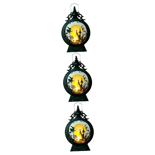 OSALADI 3 Stück Halloween-Laterne Außendekoration Halloween- Led-Kerzenlichter Tragbare Halloween-Laterne Halloween-Laterne Halloween-Vintage-Laterne Elektronische Komponente von OSALADI