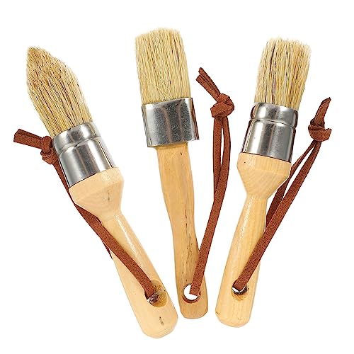 OSALADI 3 Stück Holzgriff Borstenpinsel Für Malerei Multifunktionale Naturborstenpinsel Ergonomischer Malpinsel Für Aquarell Und Wandfarbe Für Haushaltsprojekte Und Kreative Arbeiten von OSALADI