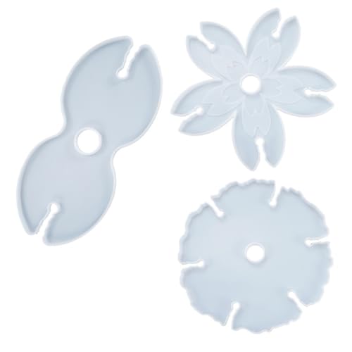 OSALADI 3 Stück Silikonform Sakura Untersetzer und Weinhalter Mould Flexible Epoxidharz Gießform für DIY Weinglas Halterung und Dekorative Tabletts von OSALADI