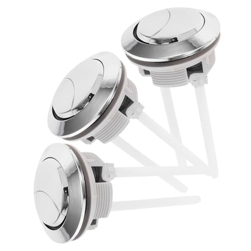 OSALADI 3 Stück Teiliges Ersatzset Toilettenspülknopf Kompatibel Hoher Druck Dual Flush Betätigung Einfache Montage ohne Werkzeug für Gängige Spülkästen von OSALADI