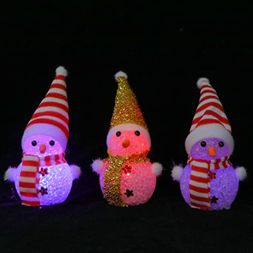 OSALADI 3st Schneemann Nachtlichter Beleuchtete Figur Schneemannfiguren Lampe Urlaub Tischlampe Winternachtlicht Geführter Stehender Schneemann Glitzernder Schneemann Scheinen Led Kind von OSALADI