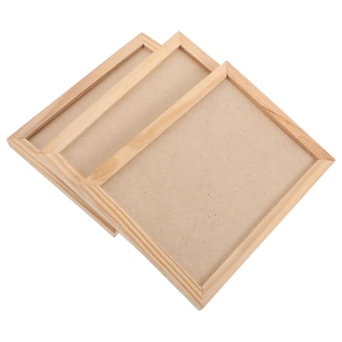 OSALADI 3 Teilige Bilderrahmen Aus Ton Bastelrahmen Aus Holz Unvollendete Foto Kunstwerke Für Kinderkunst DIY Dekoration Und Kreativität Khaki von OSALADI