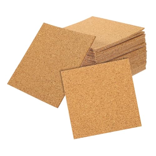 OSALADI 30 Stück Selbstklebende Korkunterlage Kleberkorb Korkunterlage für Untersetzer Selbstklebende Korkplatten Korkkleber Braun von OSALADI