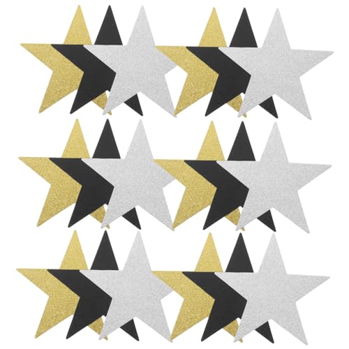 OSALADI 30 Stück Teiliges Glitzer Stern Papier Handgeschnittene Sternausschnitte in Gold Silber Schwarz Glänzend für DIY Dekoration Basteln Klassenzimmer Pinnwand Party Zubehör OSALADI 30 Stück Teiliges Glitzer Stern Papier Handgeschnittene Sternausschnitte in Gold Silber Schwarz Glänzend für DIY Dekoration Basteln Klassenzimmer Pinnwand Party Zubehör von OSALADI
