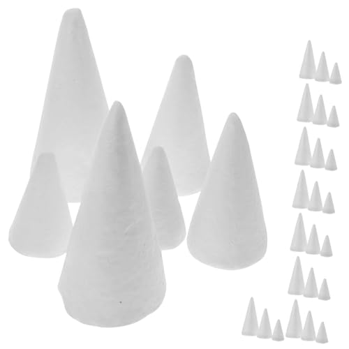 OSALADI 30 Stück Teiliges Weiße Styropor Feste DIY Bastelkegel in Kegelform Kreative Weihnachtsbaum Deko für Kinderbastelprojekte und Festliche Wohnraumgestaltung OSALADI 30 Stück Teiliges Weiße Styropor Feste DIY Bastelkegel in Kegelform Kreative Weihnachtsbaum Deko für Kinderbastelprojekte und Festliche Wohnraumgestaltung von OSALADI