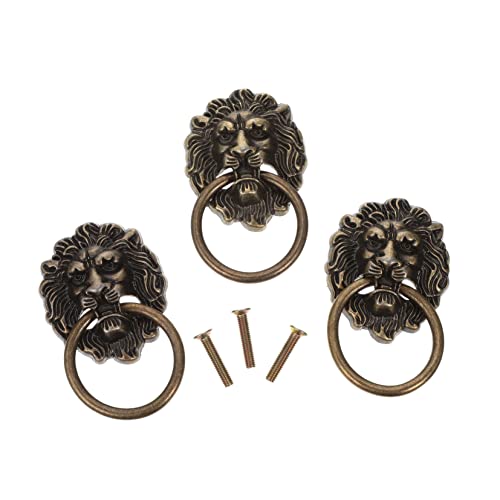 OSALADI Elegante Schubladengriffe mit Löwenmotiv 3er-pack Zink- -griffe Kleiderschrank-türgriff Bronze-finish OSALADI Elegante Schubladengriffe mit Löwenmotiv 3er-pack Zink- -griffe Kleiderschrank-türgriff Bronze-finish von OSALADI