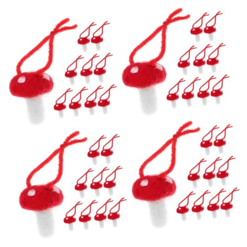 OSALADI 4 Sätze Filz Mushroom DIY Bastelmaterial Für Kinderhaarschmuck Rote Ornamente Für Bastelideen Und Dekoration 10 Stück * 4 von OSALADI