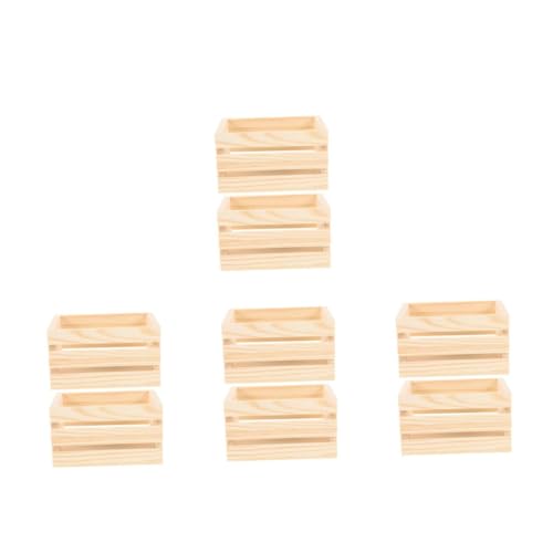 OSALADI 4 Sätze Miniatur Holz Körbchen Puppenhaus Zubehör Aus Robustem Holz Vielseitig Für Dekoration Miniaturgärten Und Mikrolandschaften Kompakt Und Leicht Transportierbar 2 Stück * 4 von OSALADI