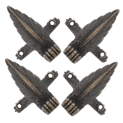 OSALADI 4 Satz Dekorative Schrankbeine Unterstützung für Möbelbeine Ersatz Schmuck klein rustikal Antiquität Möbelfüße aus Metall eckschrank stabile Metallfüße Zinklegierung Dark Brown von OSALADI