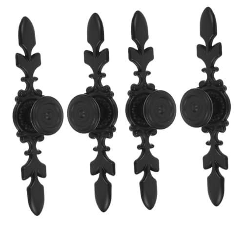 OSALADI 4 Stück Aluminiumlegierung Schrankknöpfe Schwarz Set Vintage Türgriffe mit Einzelmontage Robust Kratzfest Zeitloses Design für Kommode Nachttisch Küchenschrank Einfache von OSALADI
