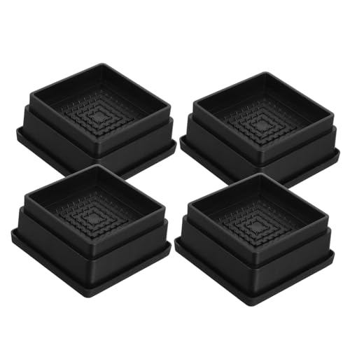OSALADI 4 Stück Bettlift Booster-Möbel Blockermöbel Möbel anheben Innengriffe rutschfeste Möbel Erhöhung für Stühle Sofa Erhöhung Sofa Aufsatz Betterhöhungsblöcke Möbelblocker Gummi Black von OSALADI
