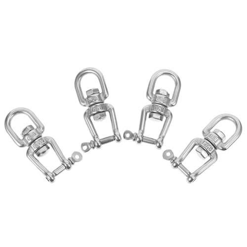 OSALADI 4 Stück Edelstahl Drehwirbel Ringe Teiliges Langlebige Verschleißfeste Schaukelaufhängung für Hängematten Schaukelstühle und Veranda Praktischer Vielseitiger Metallring mit von OSALADI