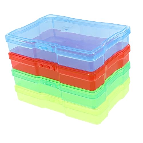 OSALADI 4Stücke Transparente Aufbewahrungsboxen Kunststoff Vielseitige Karten mit Fächern für Postkarten Bastelmaterialien und Bürobedarf für Zuhause Schule und Büro von OSALADI