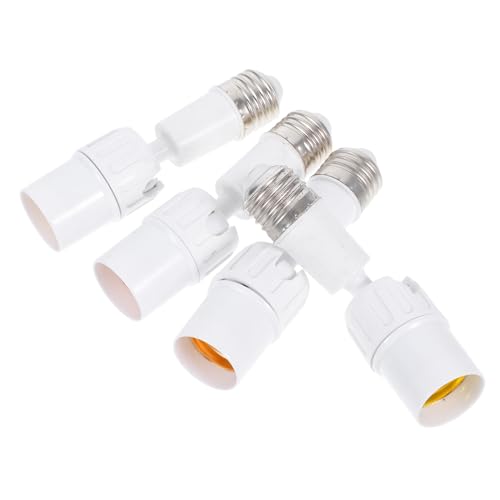OSALADI 4 Stück Lampenfassung Verlängerung LED Kompatibel Drehbar Neigbar Abs Sockeladapter für Wohnzimmer Büro Beleuchtung von OSALADI