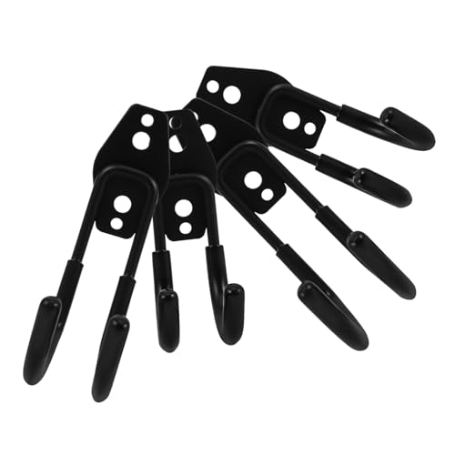 OSALADI 4 Stück Robuste Heavy Duty Garagehaken aus Metall mit Schwarzer Beschichtung Wandhalterung für Schwere Werkzeuge Leitern Gartenschläuche und Fahrräder Langlebige von OSALADI