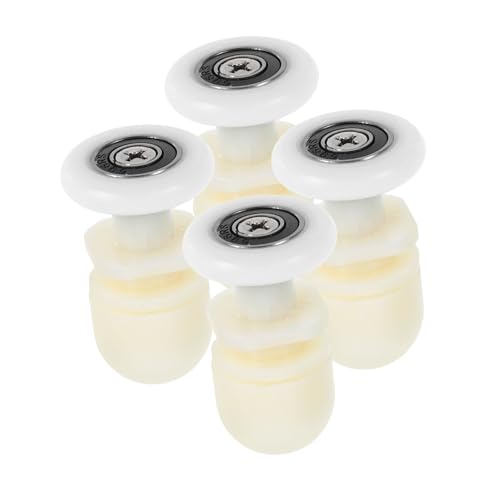 OSALADI 4 Stück Teiliges Duschschiebetür Weiß Geräuschlose Glas Duschtür Laufrollen mit Exzentrischem Design Robuste Ersatzteile für Badezimmer Schiebetüren Kompatibel und Stabil von OSALADI