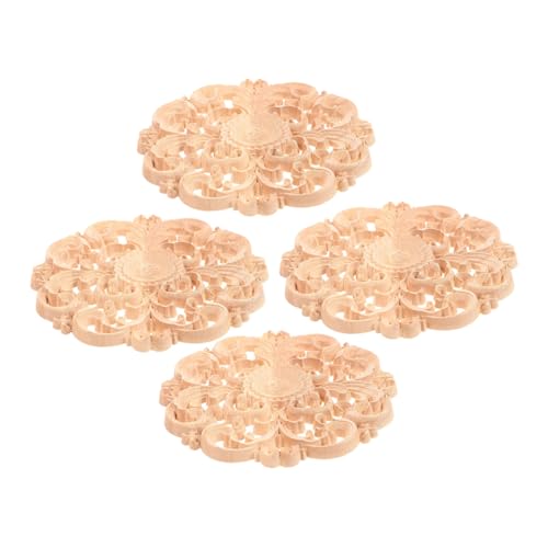 OSALADI 4 Stück Teiliges Holzapplikationen Rund Unbemalt Geschnitzte Möbelecken für DIY Möbeldekoration Natürliche Holzornamente für Schrank Kommode Kamin Schlafzimmer Handgefertigte OSALADI 4 Stück Teiliges Holzapplikationen Rund Unbemalt Geschnitzte Möbelecken für DIY Möbeldekoration Natürliche Holzornamente für Schrank Kommode Kamin Schlafzimmer Handgefertigte von OSALADI