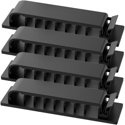 OSALADI 4 Stück Teiliges Selbstklebend mit Löchern Kabelhalter für Schreibtisch Einfach zu Befestigen Geeignet für USB Strom Audiokabel Kabelmanagement für Glatte Oberflächen von OSALADI