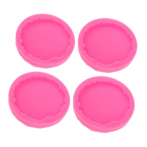 OSALADI 4 Stück Teiliges Unregelmäßiger Runder Untersetzer Silikonformen Langlebige Epoxidharz-gießformen für DIY Tischschutz Blumenstrauß-erhalt Rosa Resin-molds von OSALADI
