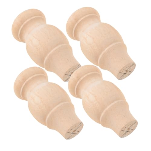 OSALADI 4 Stück Tischsockel Aus Massivholz Rustikale Möbelfüße Holztischbeine Schminktisch Holzbein Bücherregalbeine Moderne Möbelbeine Holzbeine Kommodenfüße Küchentischbeine von OSALADI