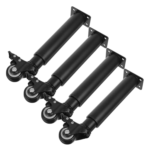 OSALADI 4 Stück Verstellbare Sofa -Beine Rollen Für Bürotische Verstellbare Möbelbeine Lenkrollen Tischbein Metallbeine Für Möbel Kommode Beine Black Kaltgewalzter Stahl von OSALADI