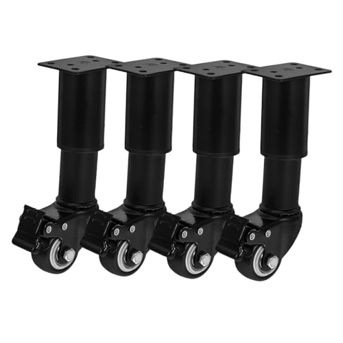 OSALADI 4 Stück Verstellbare Sofa -Beine Verstellbare Möbelbeine Kommode Beine Couch Beine Lenkrollen Beine für Tisch verstellbare Tischbeine kaltgewalzter Stahl Black von OSALADI