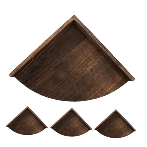 OSALADI 4 Stück Wandmontiertes Eckregal Dreieckiges Floating Shelf Rustikales Holzregal Stabil für Wohnzimmer Schlafzimmer Küche Badezimmer zur Stilvollen Aufbewahrung und Dekoration von OSALADI