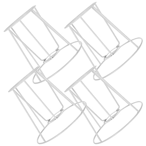 OSALADI 4 Stück E14 Schirmhalter Lampenschirmrahmen Aus Metall Lampenring Aus Metall Lampenkreis Kronleuchter-lichtabdeckung Lampenschutz Lampe Aus Metall Regal Weiß Schmiedeeisen von OSALADI