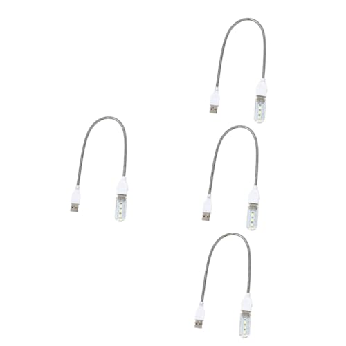 OSALADI 4 Stück u disk nachtlicht Schwanenhals 8 LED Nachtlampe Computerlampe USB-Nachtlicht LED-Lampen USB-Lampe atmosphärisches Licht Feld Campingbeleuchtung Student PVC von OSALADI