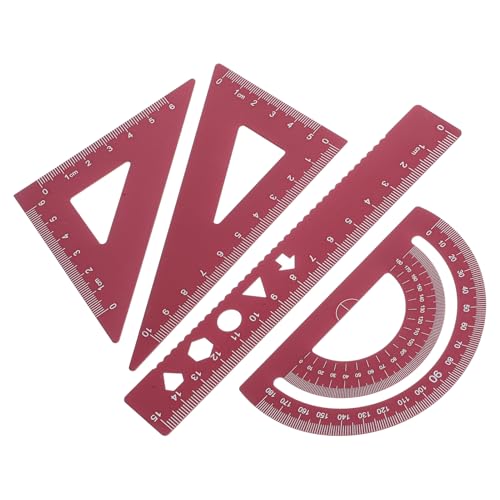 OSALADI 4 Teiliges Set Geometrie Werkzeuge Lineal Zeichendreieck Ingenieur Winkelmesser Architektur Maßstab Gerade Kante Bürowerkzeug Im Klassenzimmer Ingenieur Maßstab von OSALADI