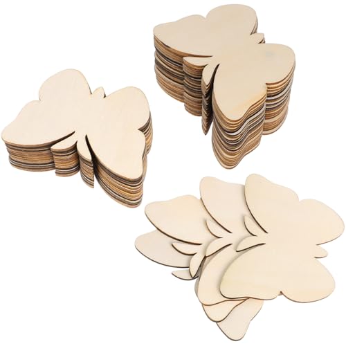 OSALADI 40 Stück Holz Schmetterlings Ausschnitte für DIY Bastelprojekte Unbehandelte Holzscheiben zum Anmalen Dekoration für Partys und Weihnachtsfeiern von OSALADI
