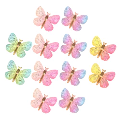 OSALADI 40 Stück Schmetterlingsapplikation UV Schmetterlings-Perlenanhänger Wohnung Reiz Lila Schmetterlingsklammern Zauber basteln Kopfbedeckung DIY - Zubehör basteln Harz von OSALADI
