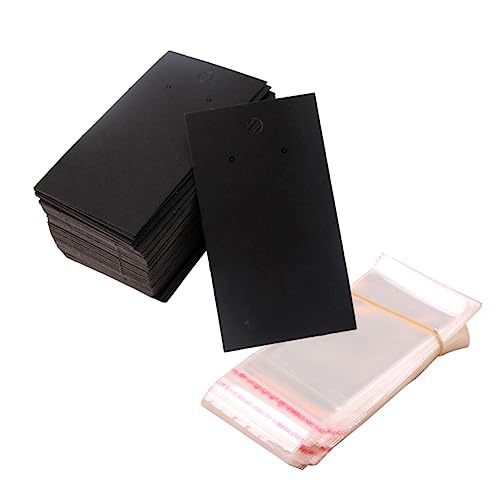 OSALADI 400stücke Ohrringkarten Mit Selbstklebenden Beuteln Schwarze Karten Beutel Zum Präsentieren Von Selbstgemachtem Schmuck Vorgestanzte Schmuckhalter Anhängerkarten von OSALADI