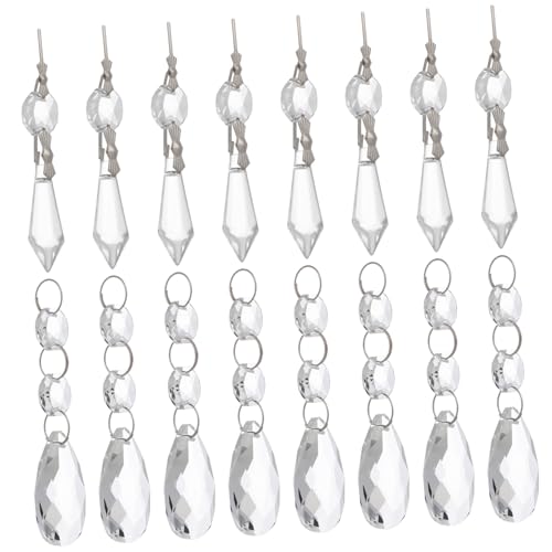 OSALADI 48 Stück Teiliges Glas Kronleuchter Transparent Glas Achteckige Perlen und Spitze Tropfen Hängende Dekoration für Fenster Beleuchtung Zuhause OSALADI 48 Stück Teiliges Glas Kronleuchter Transparent Glas Achteckige Perlen und Spitze Tropfen Hängende Dekoration für Fenster Beleuchtung Zuhause von OSALADI